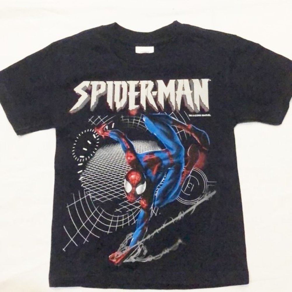 T-shirt Spider-Man graphic boys new size 4 cotton short sleeve navy Cygnus